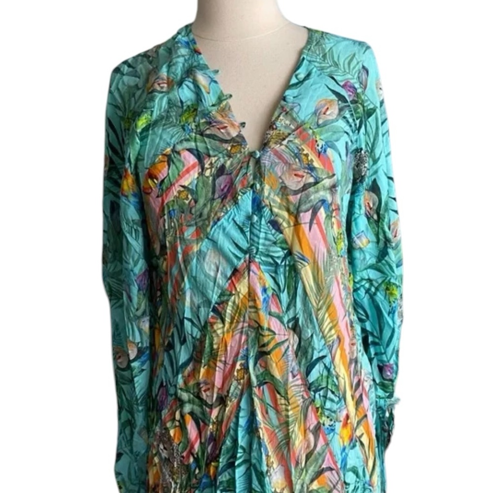 Johnny Was Taina Paneled Cover Up Maxi Dress Size S - Picture 9 of 13